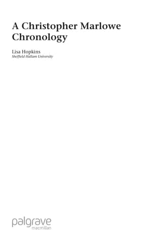 A Christopher Marlowe Chronology