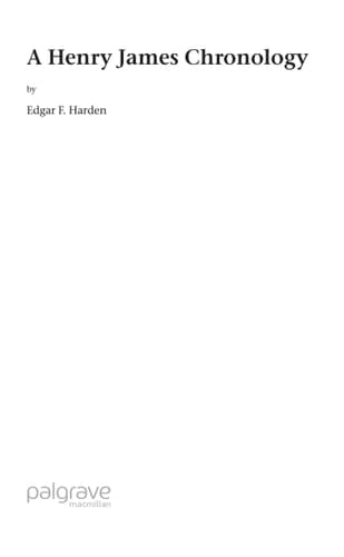 A Henry James Chronology