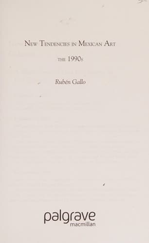 New Tendencies in Mexican Art: The 1990's (New Directions in Latino American Cultures)
