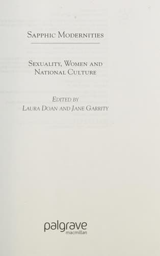 Sapphic Modernities: Sexuality, Women and National Culture