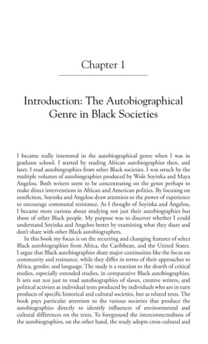 Telling Our Stories: Continuities and Divergences in Black Autobiographies