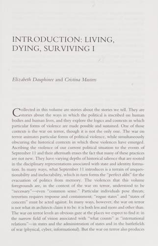 The Logics of Biopower and the War on Terror Living, Dying, Surviving