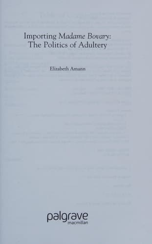 Importing Madame Bovary: The Politics of Adultery