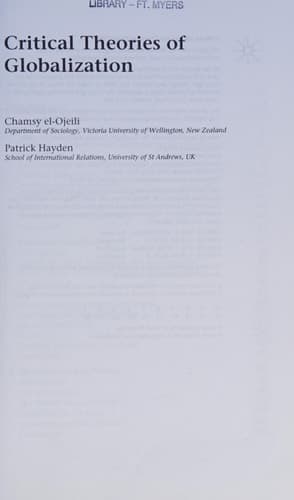 Critical Theories of Globalization An Introduction