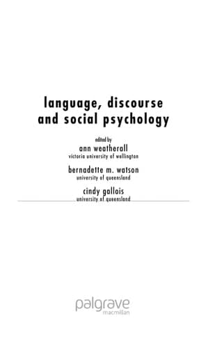 Language, Discourse and Social Psychology