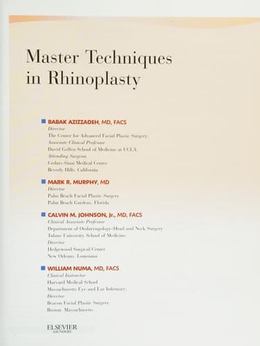 Master Techniques in Rhinoplasty
