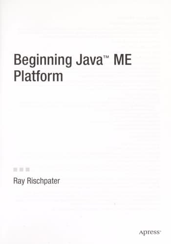 Beginning Java ME Platform