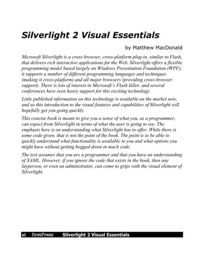 Silverlight 2 Visual Essentials (Books for Professionals by Professionals)
