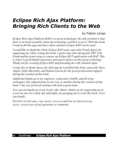Eclipse Rich Ajax Platform: Bringing Rich Client to the Web (FirstPress)