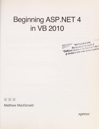 Beginning ASP.NET 4 in VB 2010