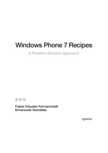 Windows Phone 7 Recipes A Problem-Solution Approach