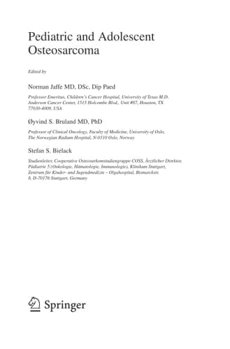 Pediatric and Adolescent Osteosarcoma