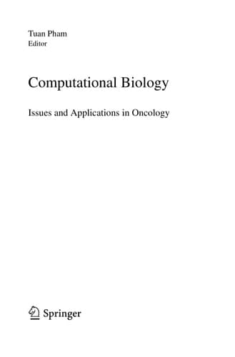 Computational Biology Issues and Applications in Oncology