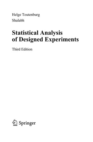 Statistical Analysis of Designed Experiments, Third Edition