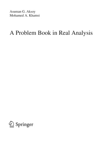 A Problem Book in Real Analysis