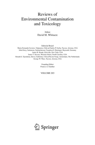 Reviews of Environmental Contamination and Toxicology