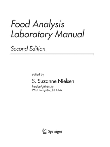 Food Analysis Laboratory Manual