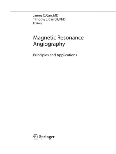 Magnetic Resonance Angiography Principles and Applications