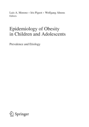 Epidemiology of Obesity in Children and Adolescents Prevalence and Etiology