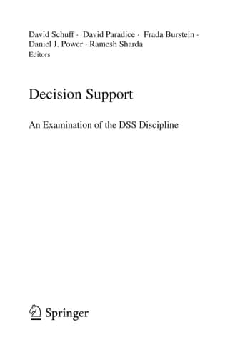Decision Support An Examination of the DSS Discipline