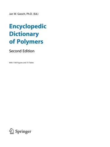 Encyclopedic Dictionary of Polymers