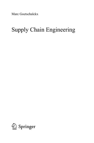 Supply Chain Engineering