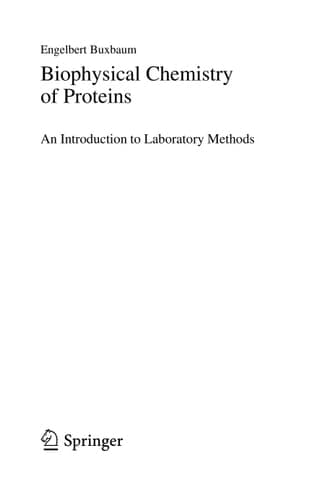Biophysical Chemistry of Proteins An Introduction to Laboratory Methods
