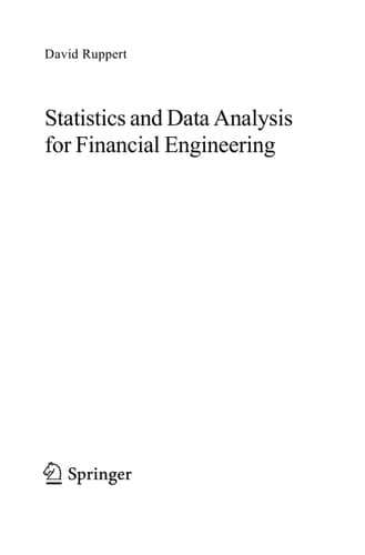 Statistics and Data Analysis for Financial Engineering