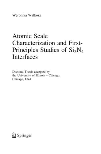 Atomic Scale Characterization and First-Principles Studies of Si3N4 Interfaces
