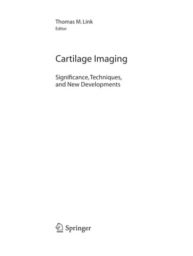 Cartilage Imaging Significance, Techniques, and New Developments