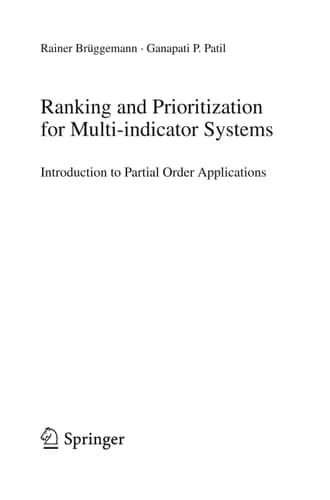 Ranking and Prioritization for Multi-indicator Systems Introduction to Partial Order Applications