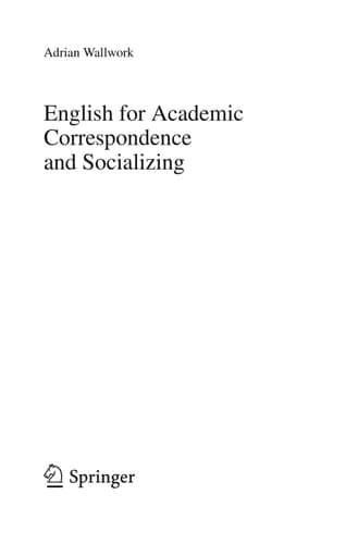 English for Academic Correspondence and Socializing