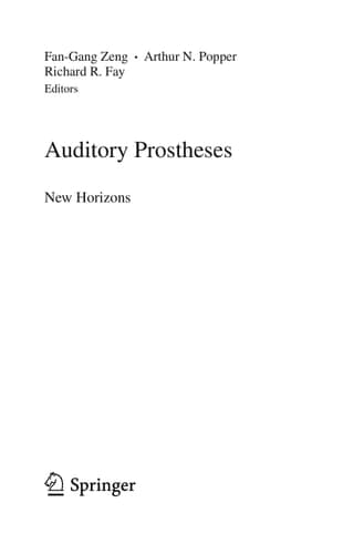 Auditory Prostheses New Horizons