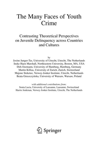 The Many Faces of Youth Crime Contrasting Theoretical Perspectives on Juvenile Delinquency across Countries and Cultures