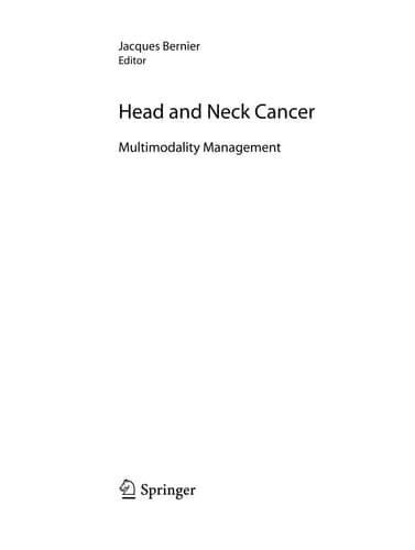 Head and Neck Cancer Multimodality Management