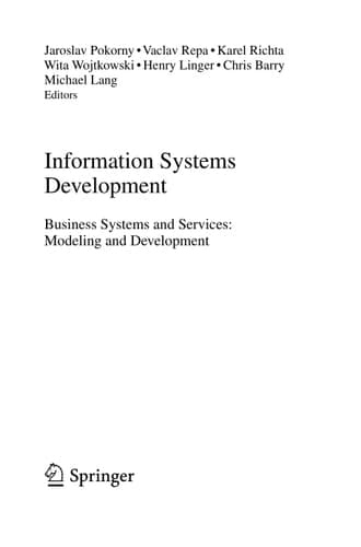 Information Systems Development Business Systems and Services: Modeling and Development