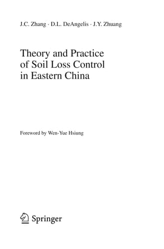 Theory and Practice of Soil Loss Control in Eastern China