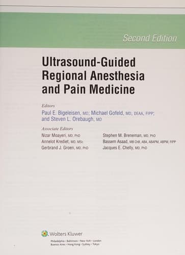 Ultrasound-guided Regional Anesthesia and Pain Medicine