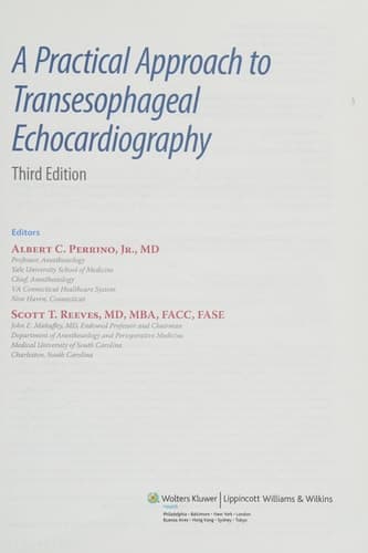 A Practical Approach to Transesophageal Echocardiography
