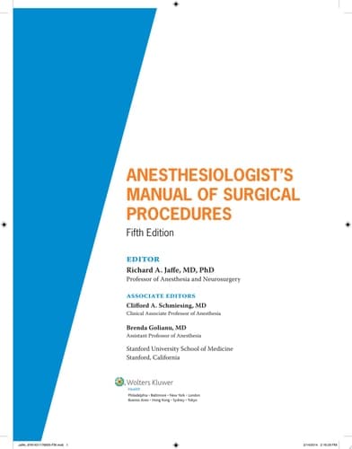 Anesthesiologist's Manual of Surgical Procedures
