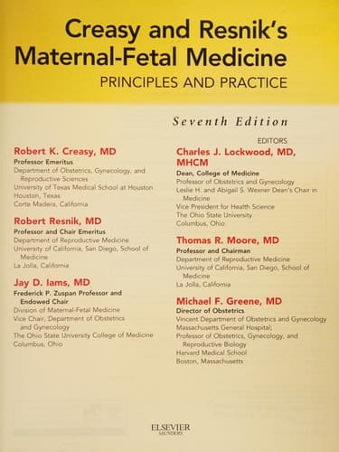 Creasy and Resnik's Maternal-Fetal Medicine: Principles and Practice