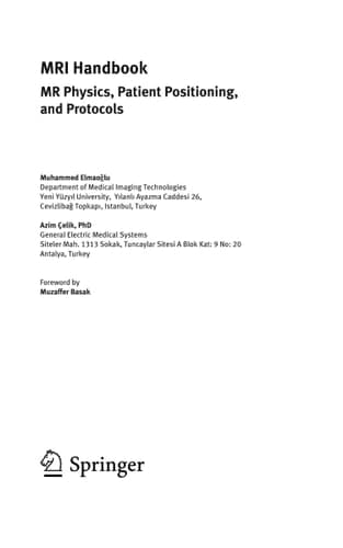 MRI Handbook MR Physics, Patient Positioning, and Protocols