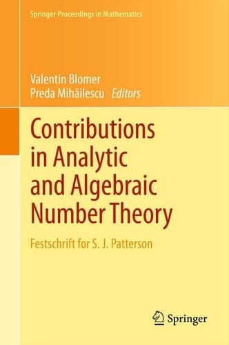 Contributions in Analytic and Algebraic Number Theory Festschrift for S. J. Patterson