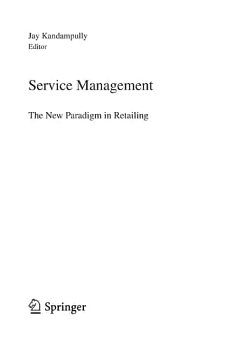 Service Management The New Paradigm in Retailing