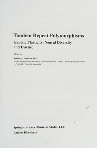 Tandem Repeat Polymorphisms Genetic Plasticity, Neural Diversity and Disease