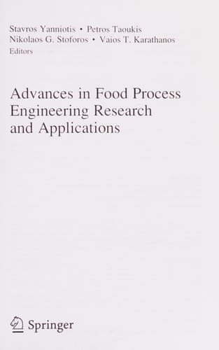 Advances in Food Process Engineering Research and Applications
