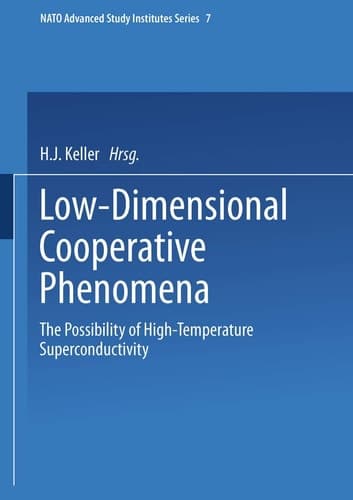 Low-Dimensional Cooperative Phenomena The Possibility of High-Temperature Superconductivity