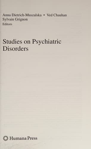 Studies on Psychiatric Disorders