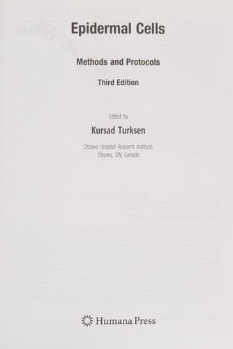 Epidermal Cells Methods and Protocols