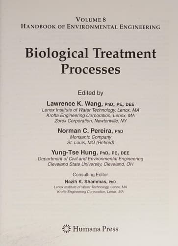 Biological Treatment Processes Volume 8